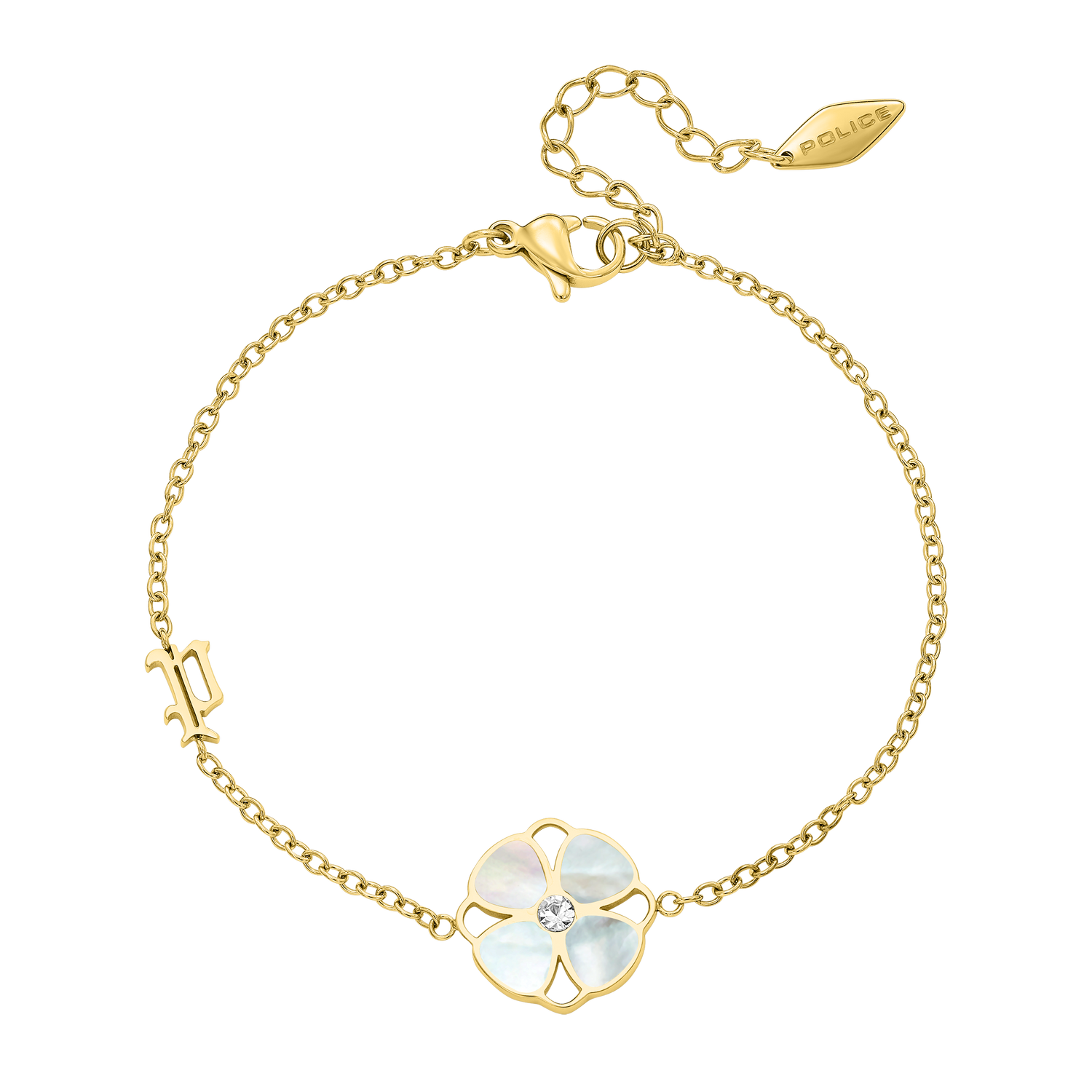 Police Clover Mop Floral Motif Bracelet