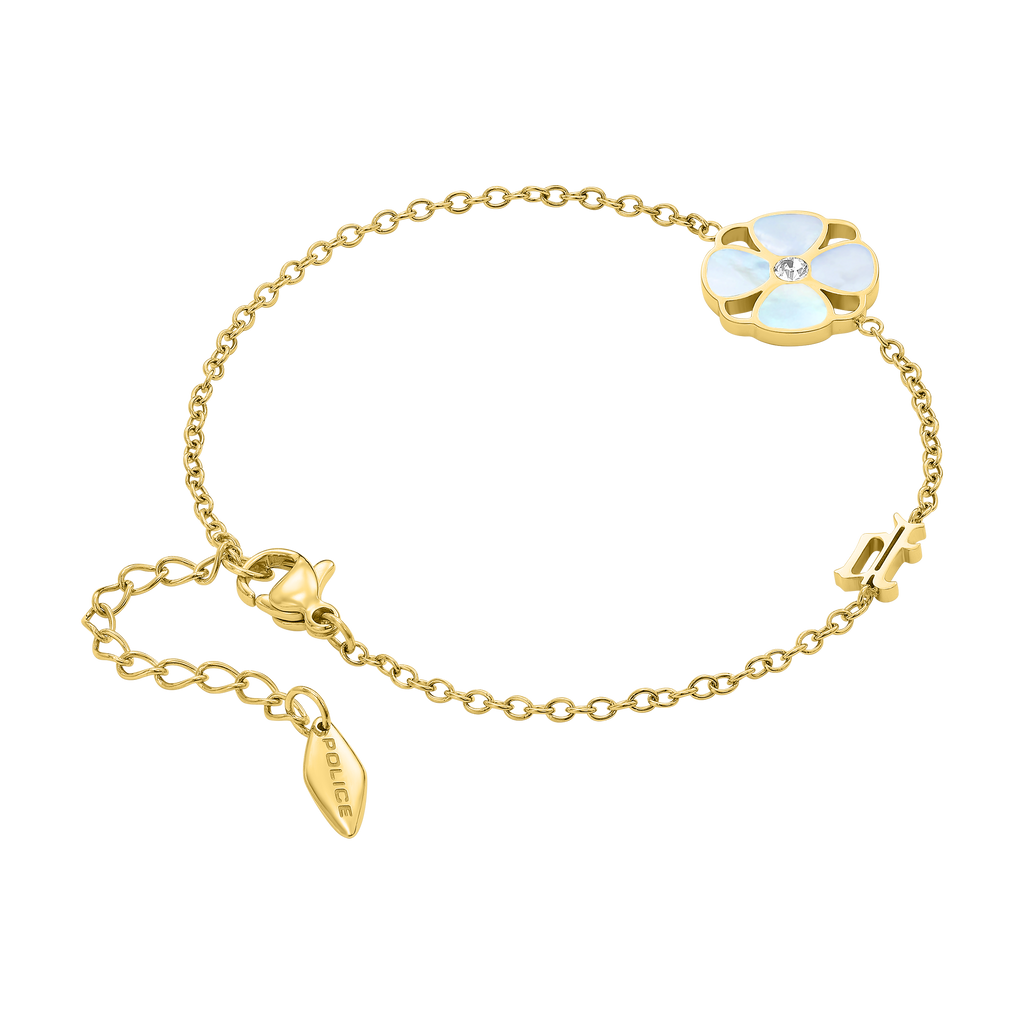 Police Clover Mop Floral Motif Bracelet