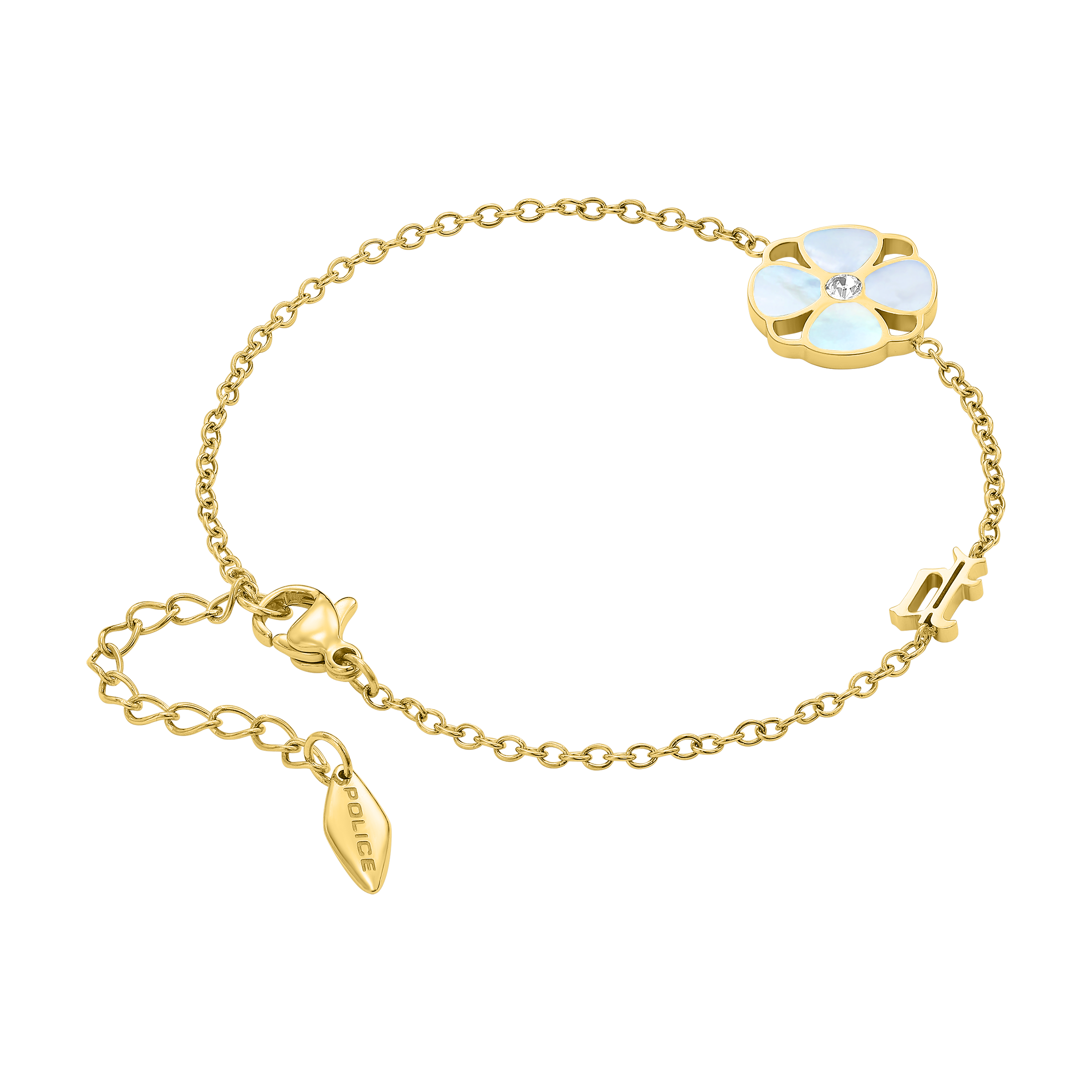 Police Clover Mop Floral Motif Bracelet