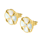 Police Clover Mop Floral Motif Earrings