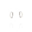 Pair of small, polished silver-toned hoop earrings with a hinge closure, each stamped 'S925'.