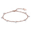 Luca Barra Ladies Rose IP Steel Anklet with White Crystals