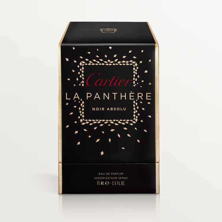 Cartier La Panthère Noir Absolu Eau de Parfum 75ml women’s luxury perfume bottle available at Paris Gallery Qatar