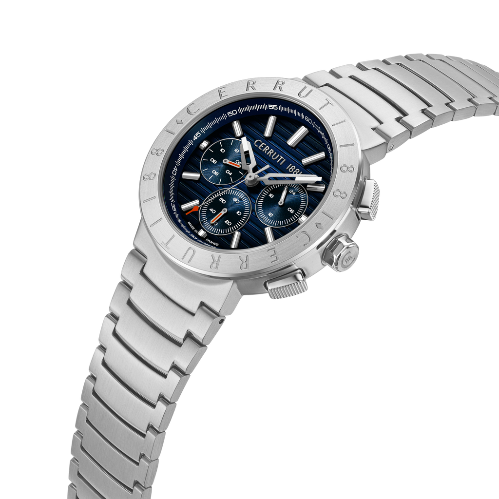 Cerruti 1881 stainless steel chronograph watch blue dial men luxury watch Order Online Today