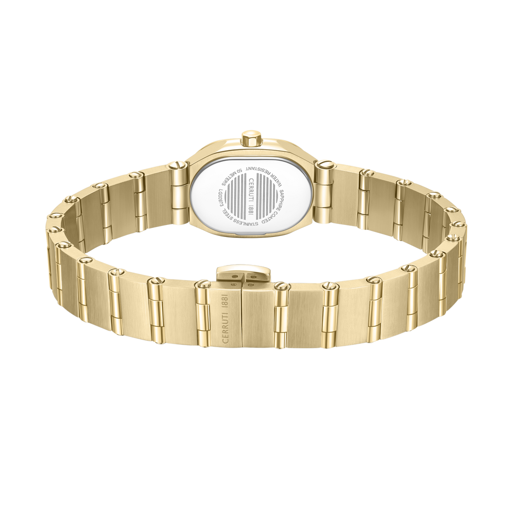 Cerruti 1881 ladies gold plated watch green MOP dial crystal bezel luxury watch Find Online Today