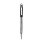 Cerruti 1881 silver and gunmetal textured ballpoint pen with polished silver-tone trims