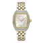 Cerruti 1881 women’s watch with white mother-of-pearl dial, crystal-set case and two-tone bracelet