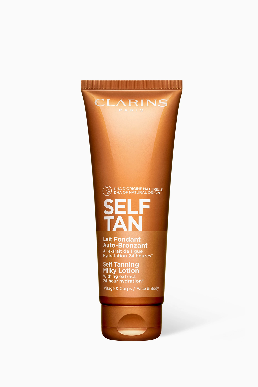 Clarins Self Tan Milky Lotion Face and Body 125ml hydrating self tanning lotion for natural glow Now Online at Paris Gallery Qatar