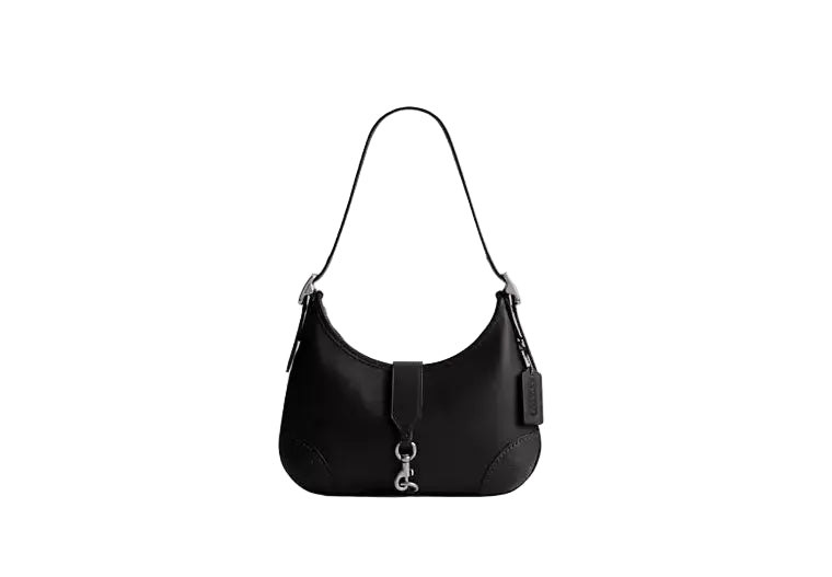 Coach Hamptons women black leather hobo shoulder bag elegant everyday style Paris Gallery Qatar