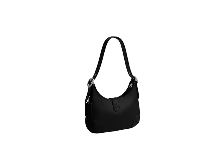 Coach Hamptons women black leather hobo shoulder bag elegant everyday style Paris Gallery Qatar