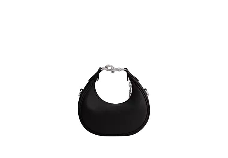 Coach Jonie women black leather mini handbag curved design luxury style Shop Now Online Paris Gallery Qatar