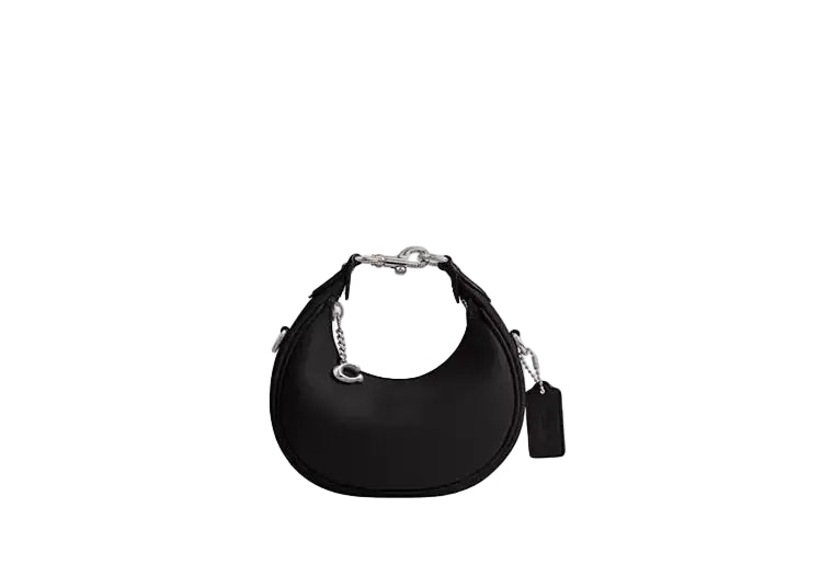Coach Jonie women black leather mini handbag curved design luxury style Shop Now Online Paris Gallery Qatar