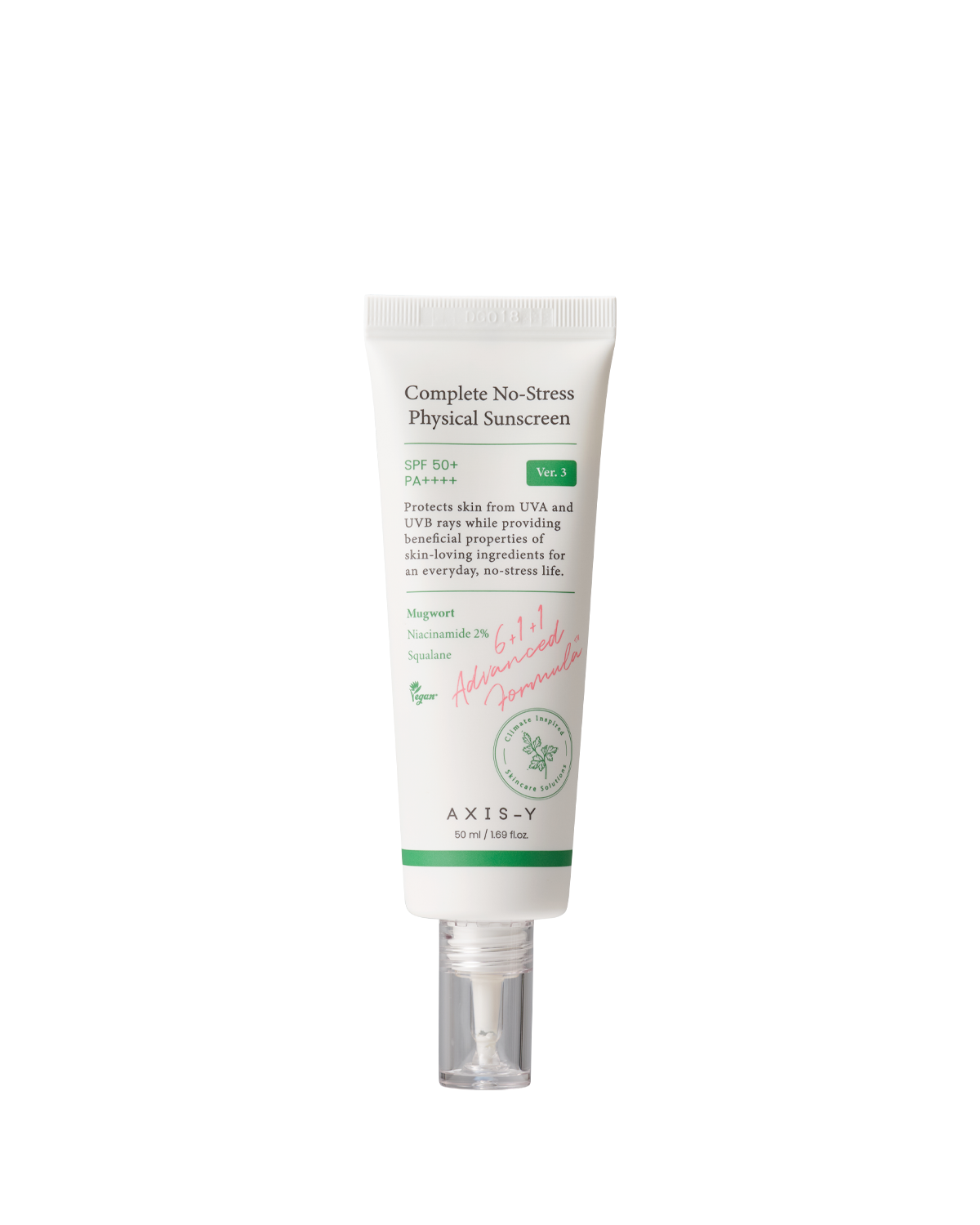 AXIS-Y Complete No-Stress Physical Sunscreen V.3 50ml SPF50+ PA++++ mineral facial sunscreen Main image