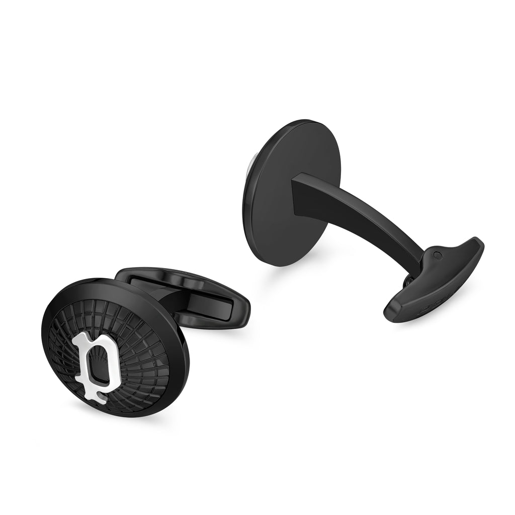 DECODE IPBLACK SS P LOGO TEXTURED CUFFLINKS
