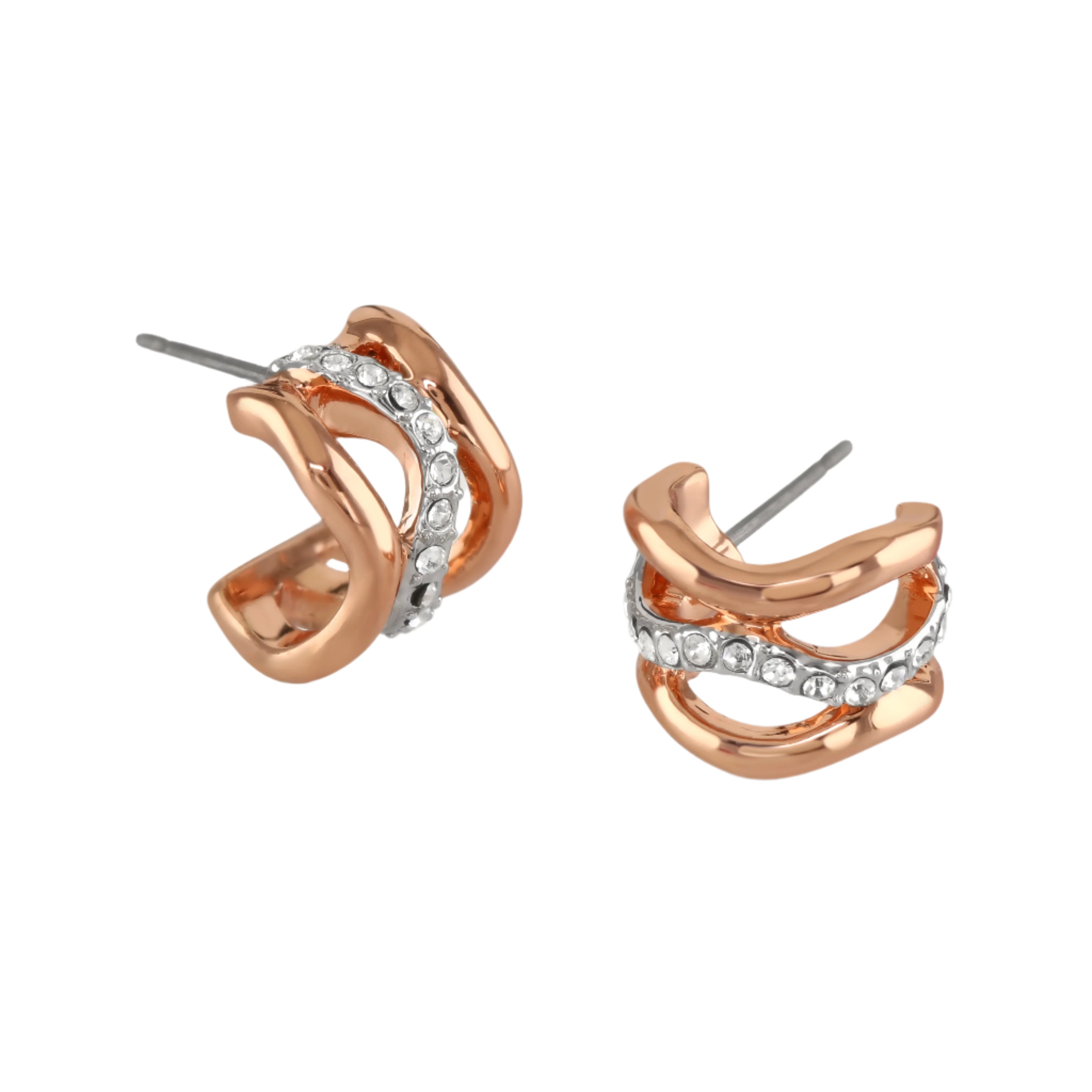 Buckley London Bayswater Hoops Earrings Rose Gold Rose Gold Two Tone O/S SS24