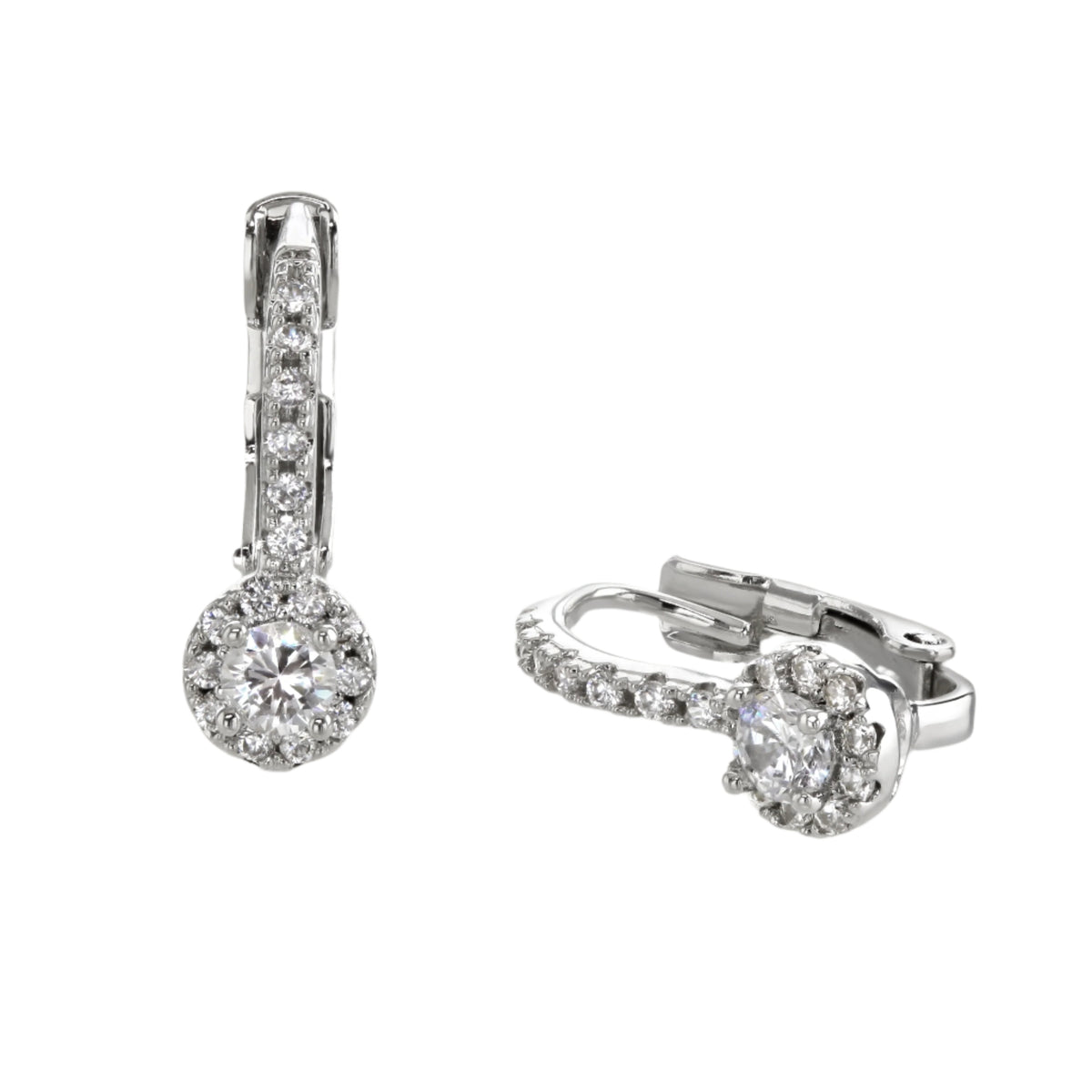 Buckley London Rhodium Pave Hoop Drop Earring Rhodium Buckley London Rhodium Pave Hoop Drop Earring Rhodium