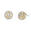 Buckley London Two Tone Pave Halo Stud Earrings Gold + Rhodium