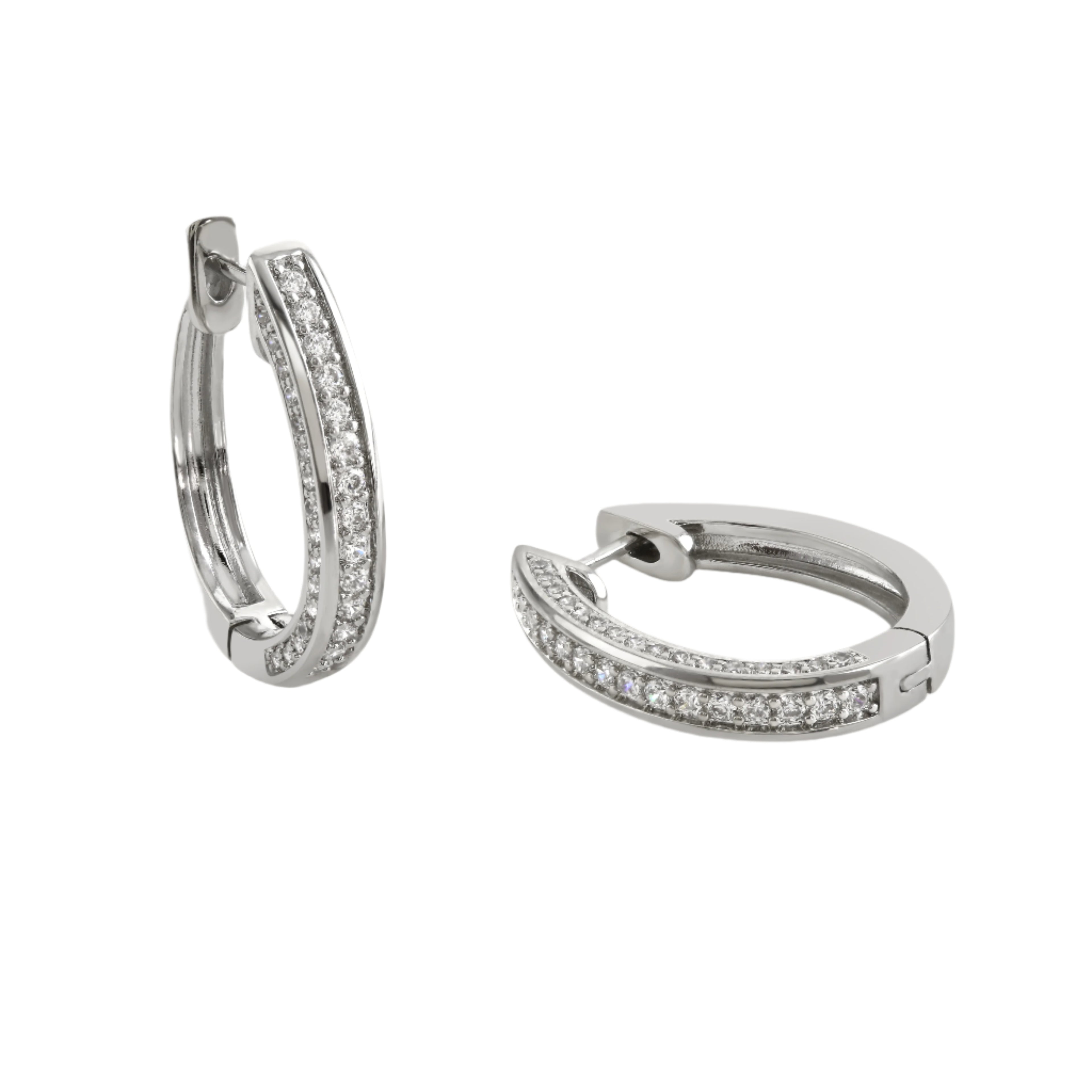 Buckley London Rhodium Pave And Polished Hoop Rhodium O/S SS24