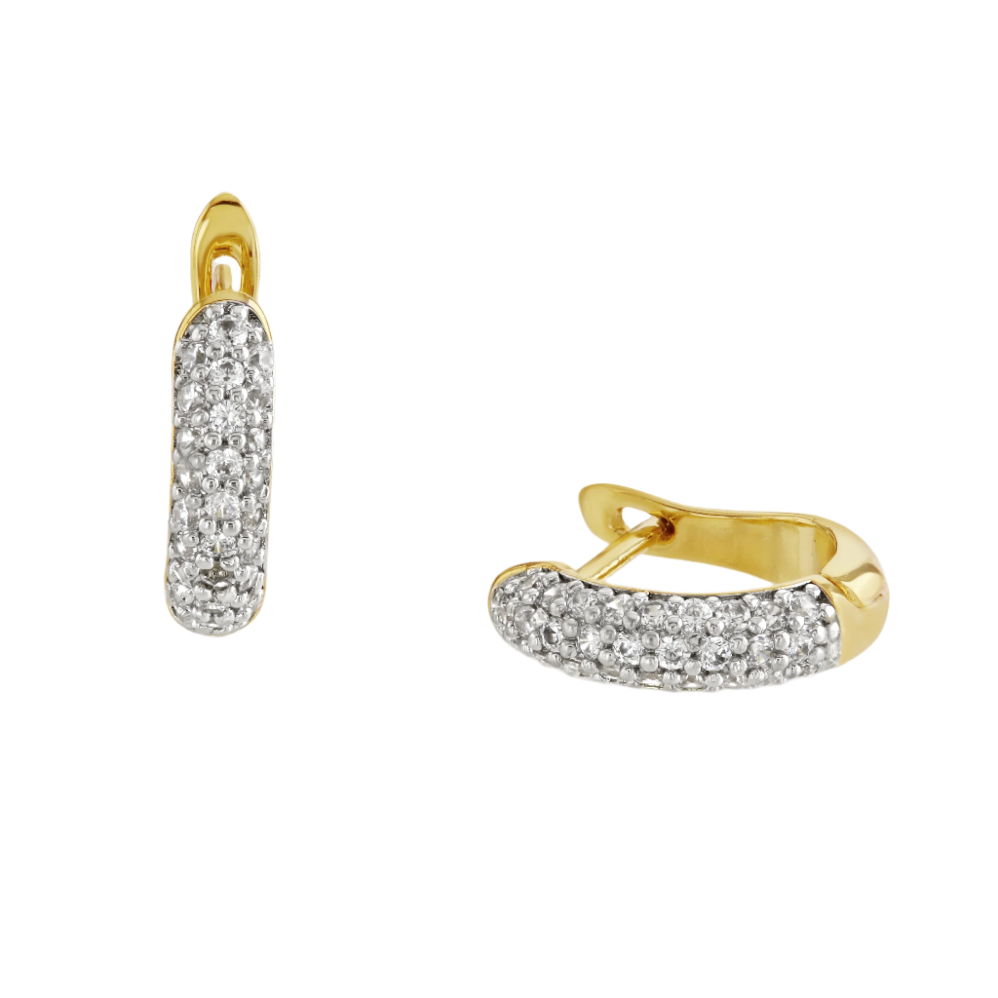 Buckley London Two-Tone Cluster Hoop Earrings Gold