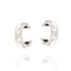 Pair of silver-toned metallic C-shaped ear cuffs with a polished finish and subtle raised ridge detail.