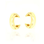 Pair of thick, C-shaped, gold-toned ear cuffs with a polished finish.