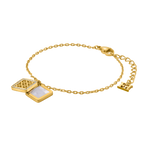 Escada Linda Women’s Gold-Tone Double Layer Mother-of-Pearl Bracelet