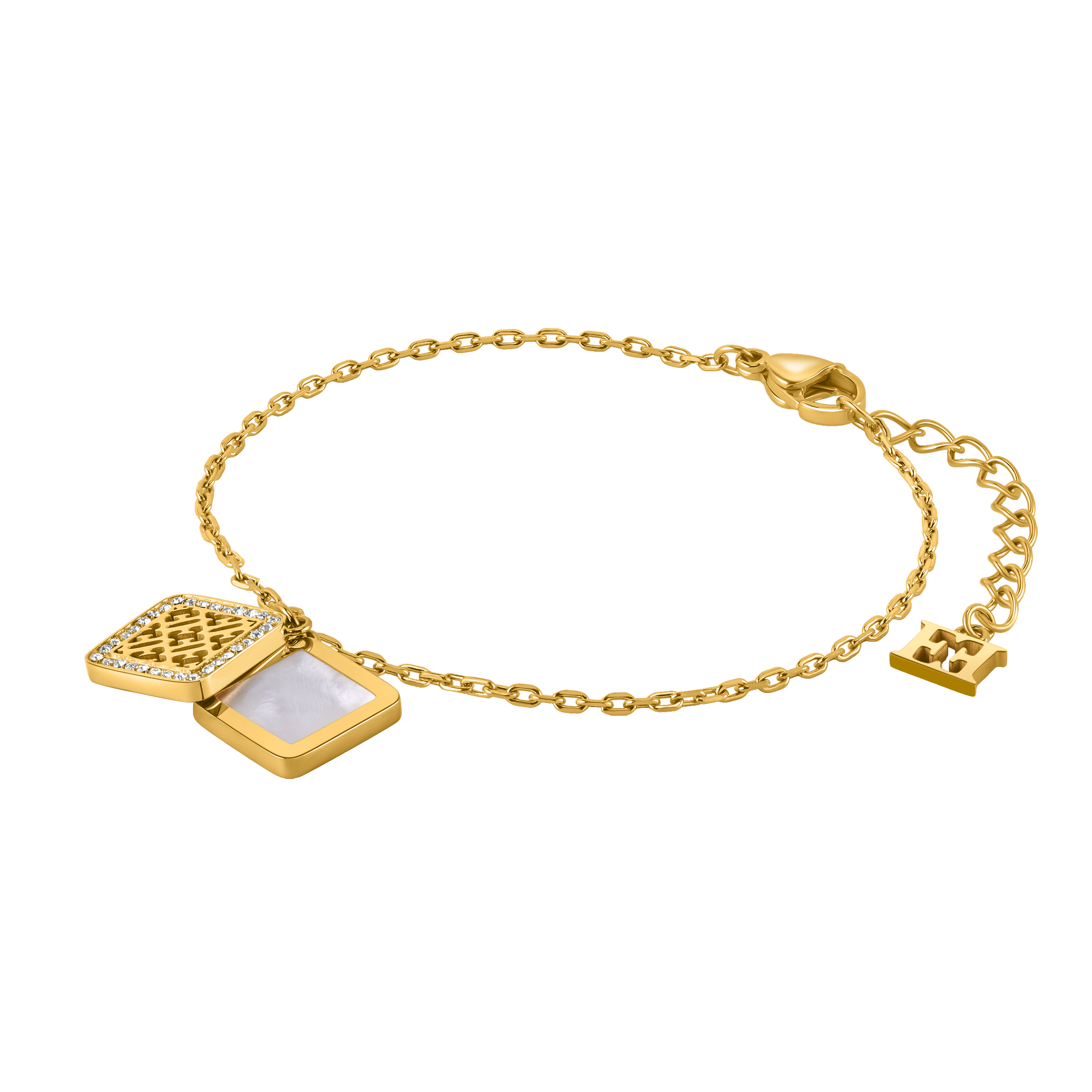 Escada Linda Women’s Gold-Tone Double Layer Mother-of-Pearl Bracelet