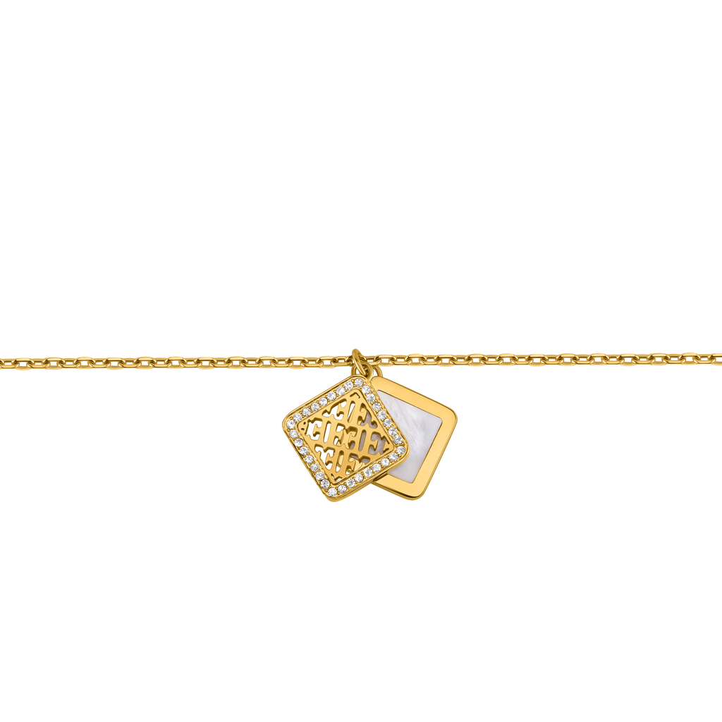 Escada Linda Women’s Gold-Tone Double Layer Mother-of-Pearl Bracelet