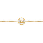 ESCADA CAROLINE ROUND MOP MOTIF WITH ESCADA LOGO BRACELET