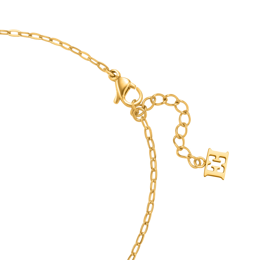 ESCADA CAROLINE ROUND MOP MOTIF WITH ESCADA LOGO BRACELET