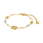 ESCADA FLORENCE GP BEADS LOGO AND PEARLS BRACELET