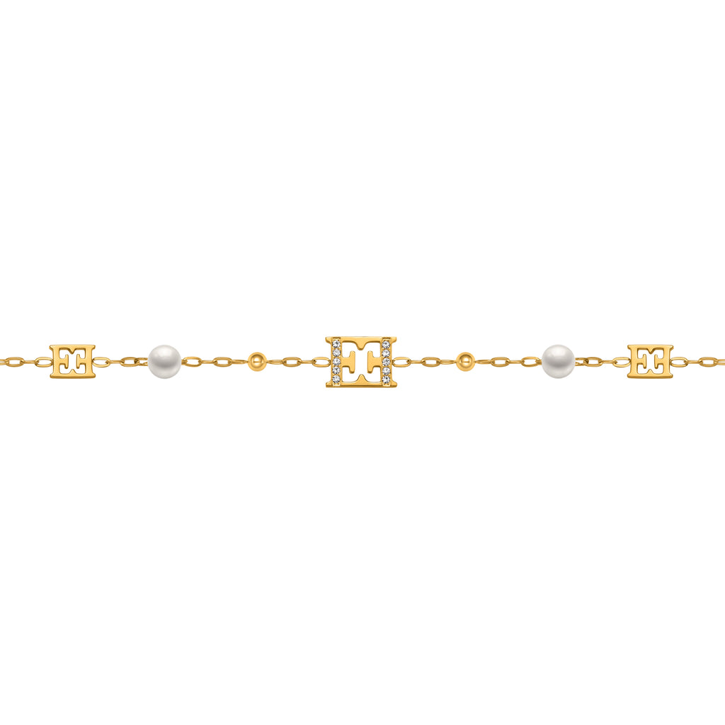 ESCADA FLORENCE GP BEADS LOGO AND PEARLS BRACELET