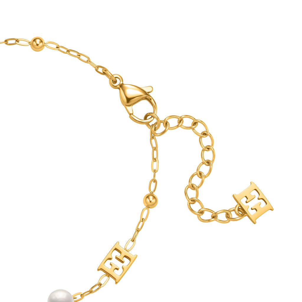 ESCADA FLORENCE GP BEADS LOGO AND PEARLS BRACELET