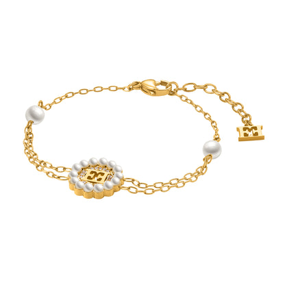 ESCADA CLARA ROUND PEARLS RING CNT LOGO BRACELET