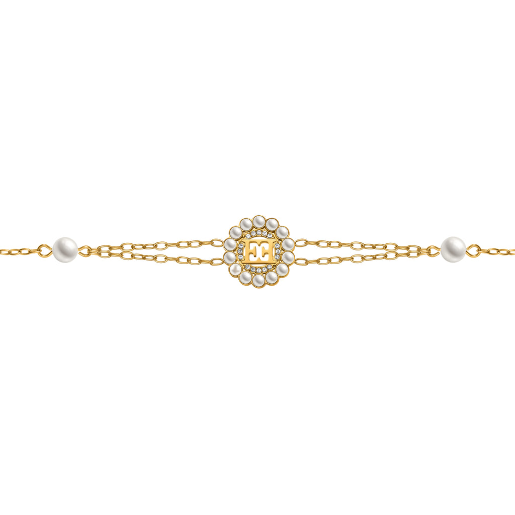 ESCADA CLARA ROUND PEARLS RING CNT LOGO BRACELET