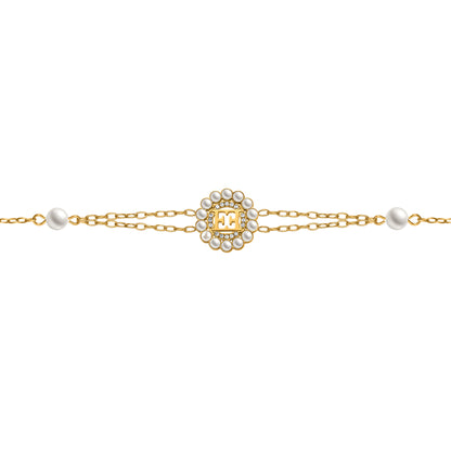 ESCADA CLARA ROUND PEARLS RING CNT LOGO BRACELET