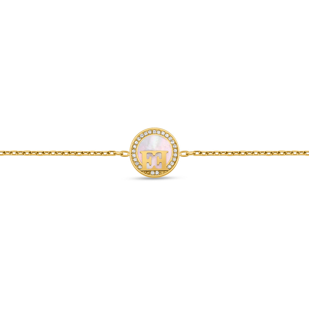 Escada Hannah Gold-Tone Mother-of-Pearl Crystal Bracelet