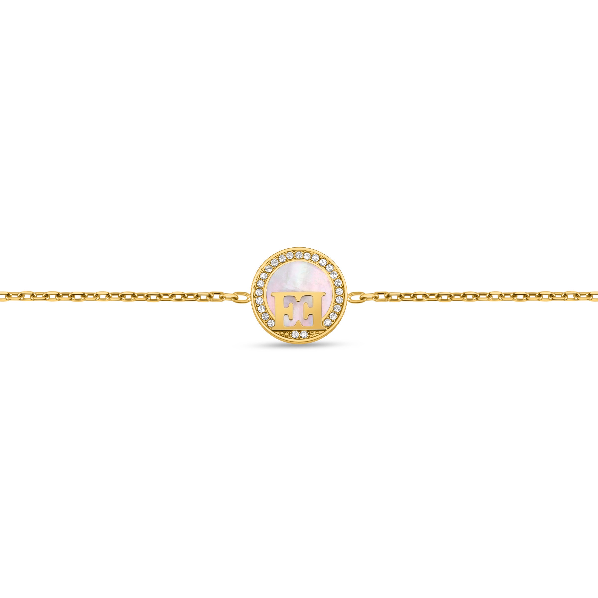 Escada Hannah Gold-Tone Mother-of-Pearl Crystal Bracelet