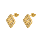 Escada Linda Women’s Gold-Tone Mother-of-Pearl Logo Earrings