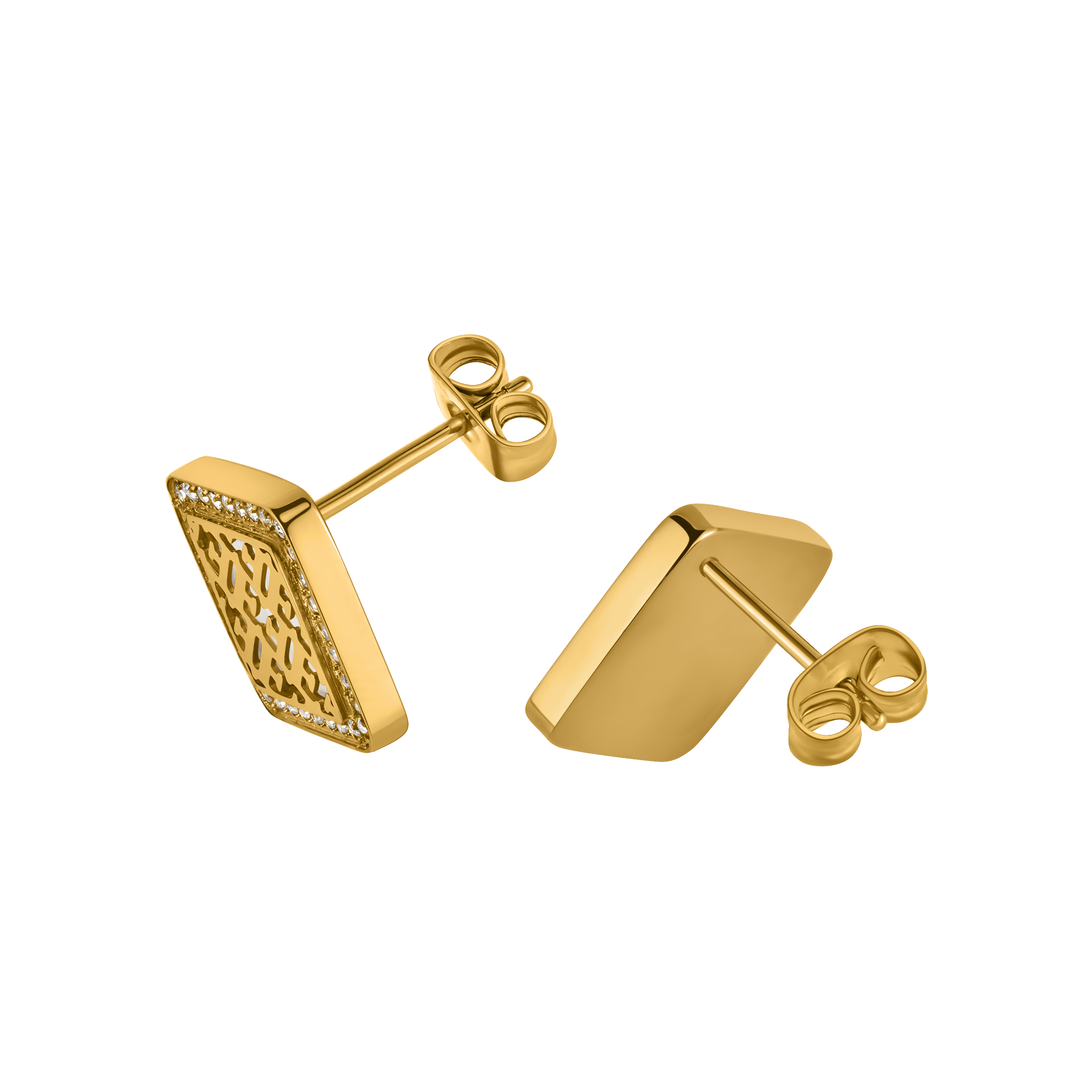 Escada Linda Women’s Gold-Tone Mother-of-Pearl Logo Earrings