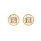 CAROLINE ROUND MOP MOTIF WITH ESCADA LOGO ER