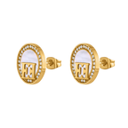 Escada Hannah Gold-Tone Mother-of-Pearl Crystal Earrings