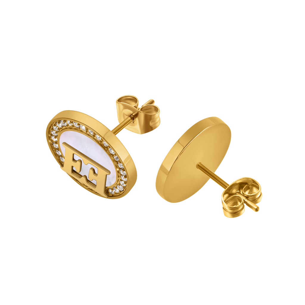 Escada Hannah Gold-Tone Mother-of-Pearl Crystal Earrings