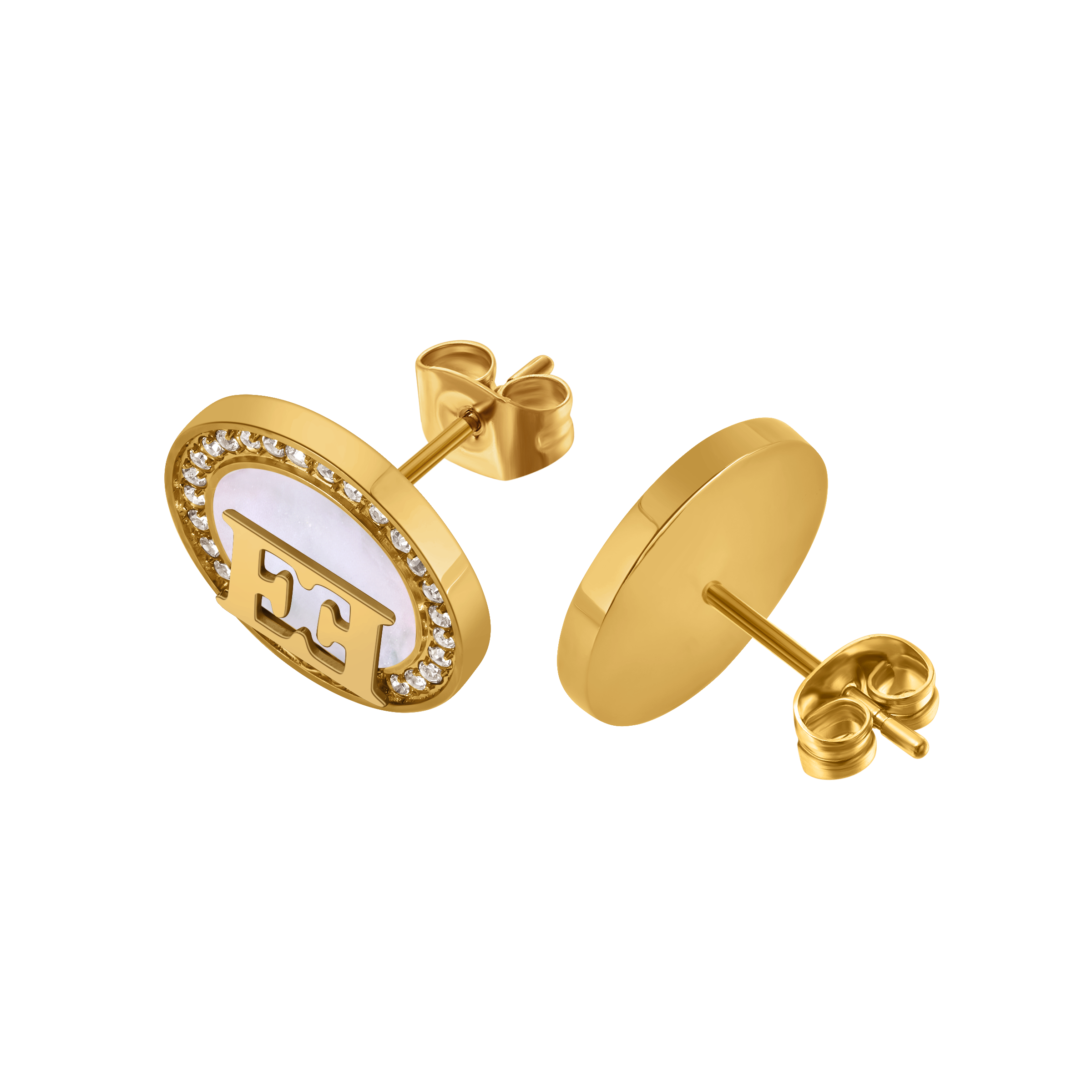 Escada Hannah Gold-Tone Mother-of-Pearl Crystal Earrings