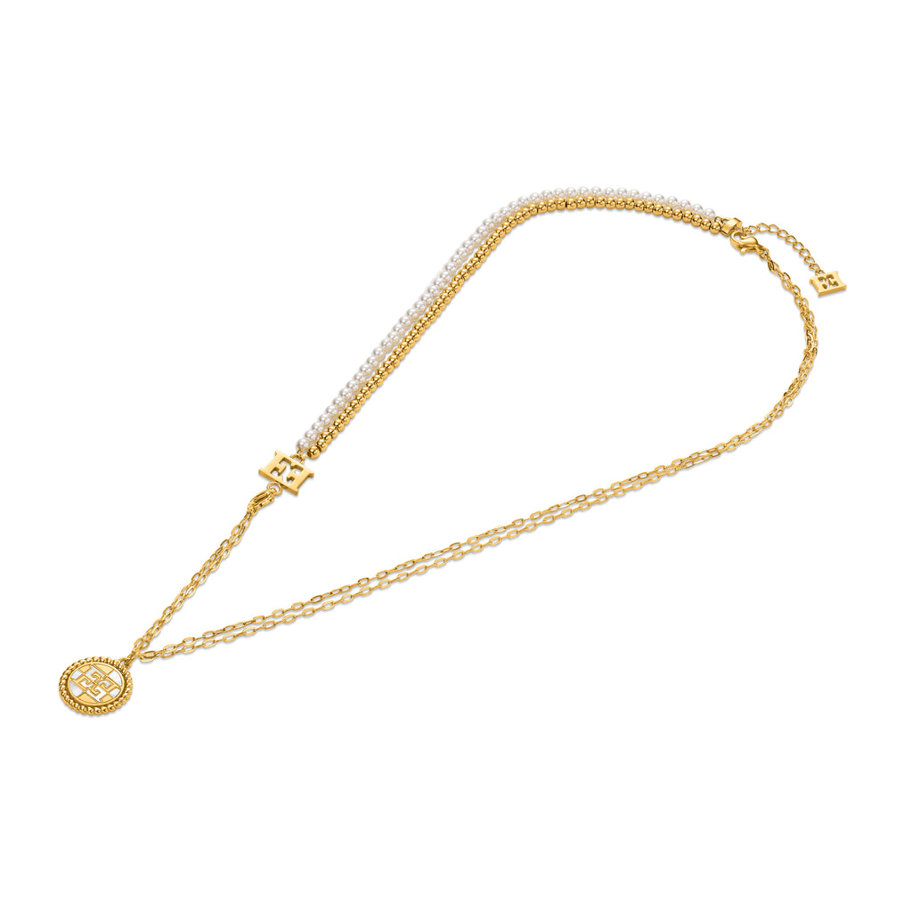 ESCADA  MADELENE GP MOP NECKLACE WITH DETATCHABLE BRACELET