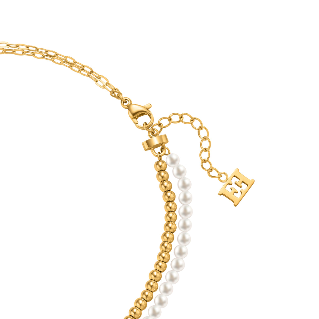 ESCADA  MADELENE GP MOP NECKLACE WITH DETATCHABLE BRACELET