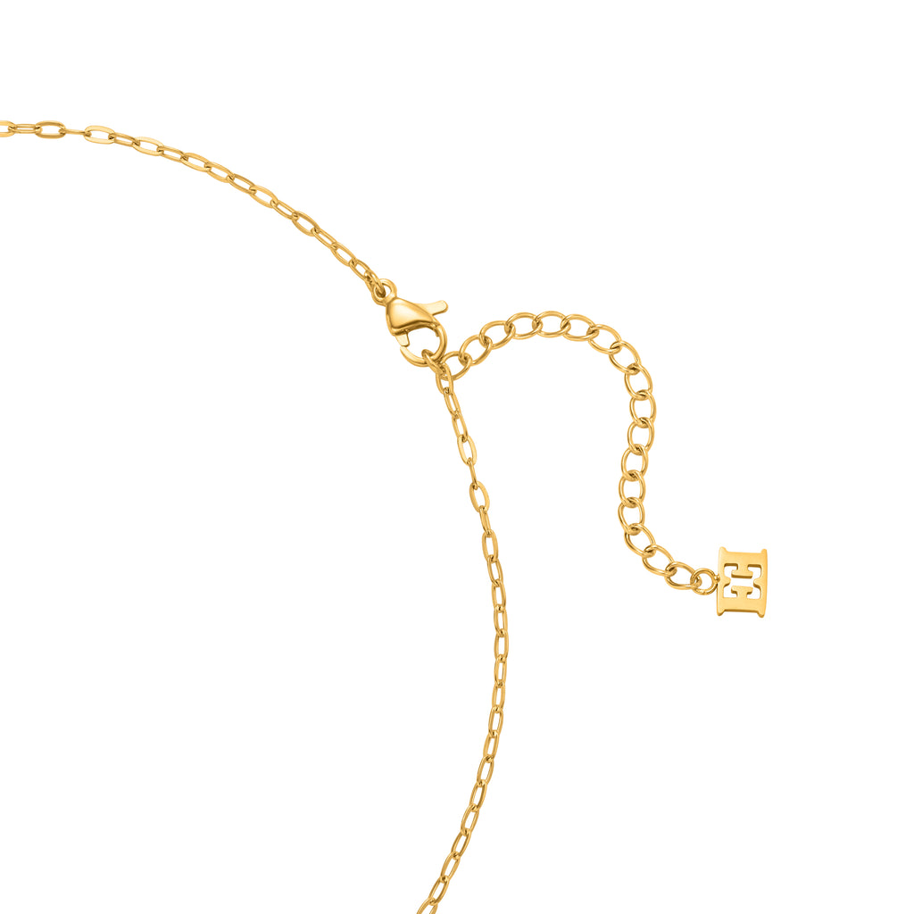 ESCADA CAROLINE ROUND MOP MOTIF WITH ESCADA LOGO NACKLACE