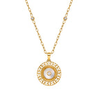 ESCADA NAOMI ROUND LOGO CUTOUT WITH MOP NECKLACE