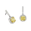 Buckley London Canary Cushion Drop Earrings Rhodium