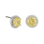 Disabled - Buckley London Canary Halo Solitaire Earrings Rhodium